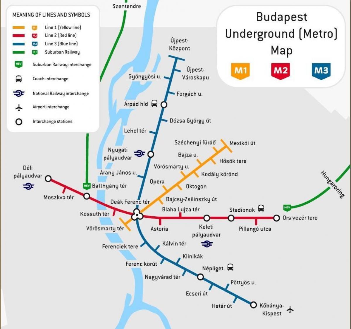 трамвай 2 Будапешті карті