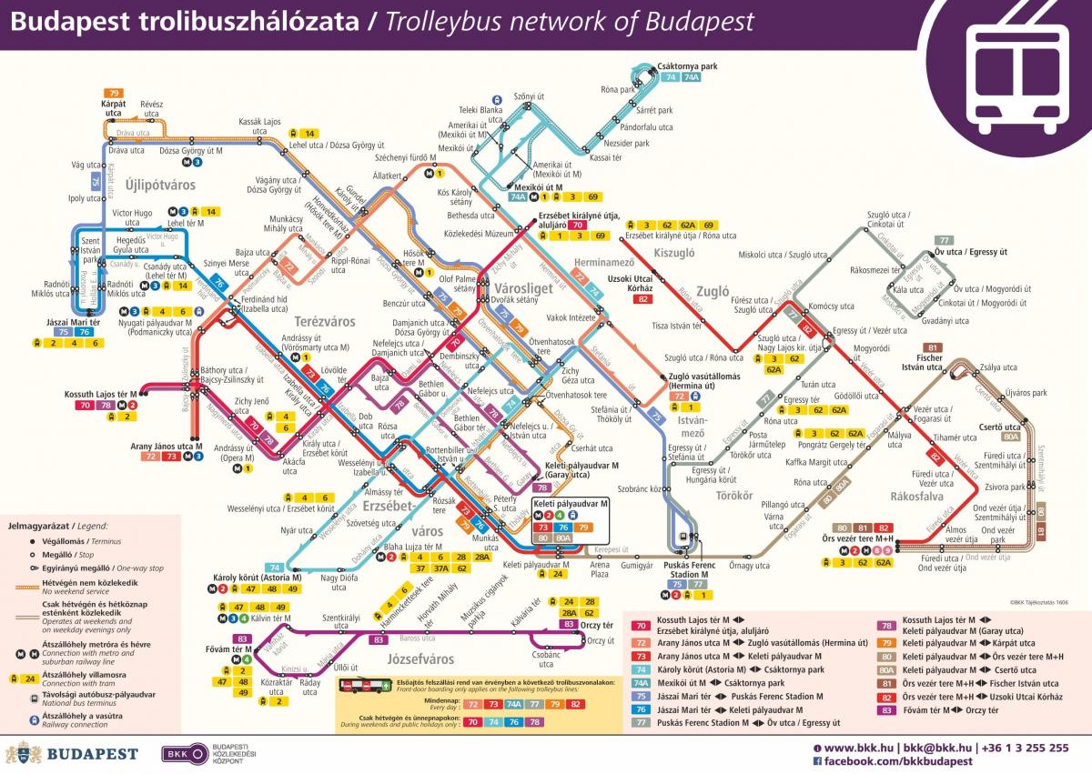 карта Будапешта тролейбус
