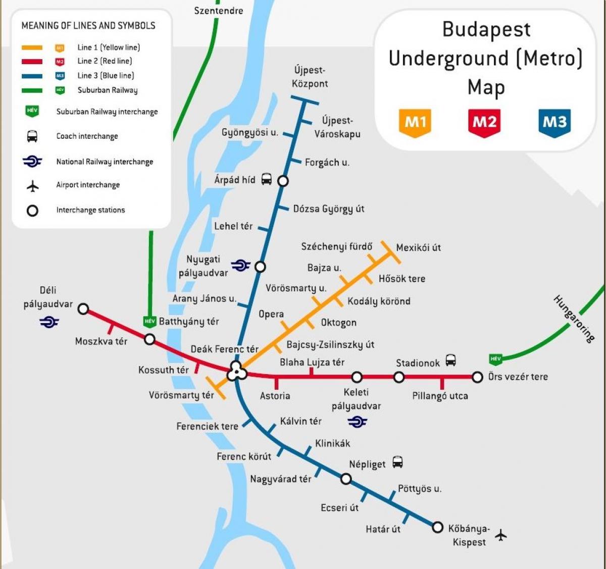 карта метро Budapest Угорщина