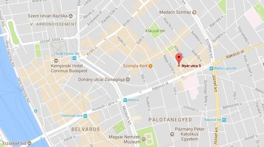 карта Будапешта червоних ліхтарів