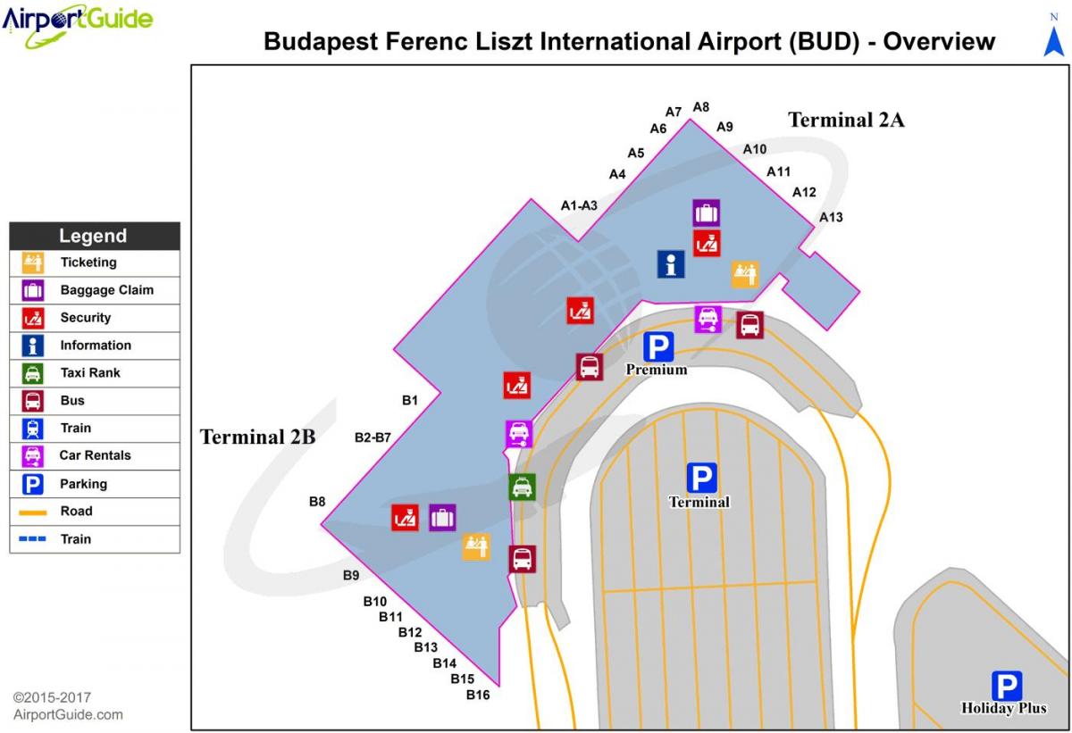 аеропорт Будапешта карті термінал 2а