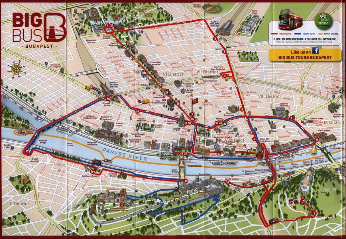 великі автобусні тури Будапешт карті
