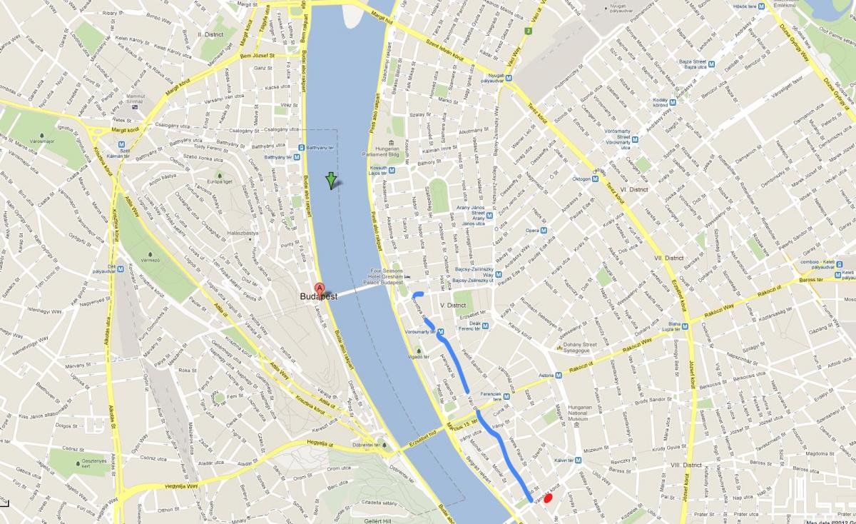карту вулиця Ваци Будапешт