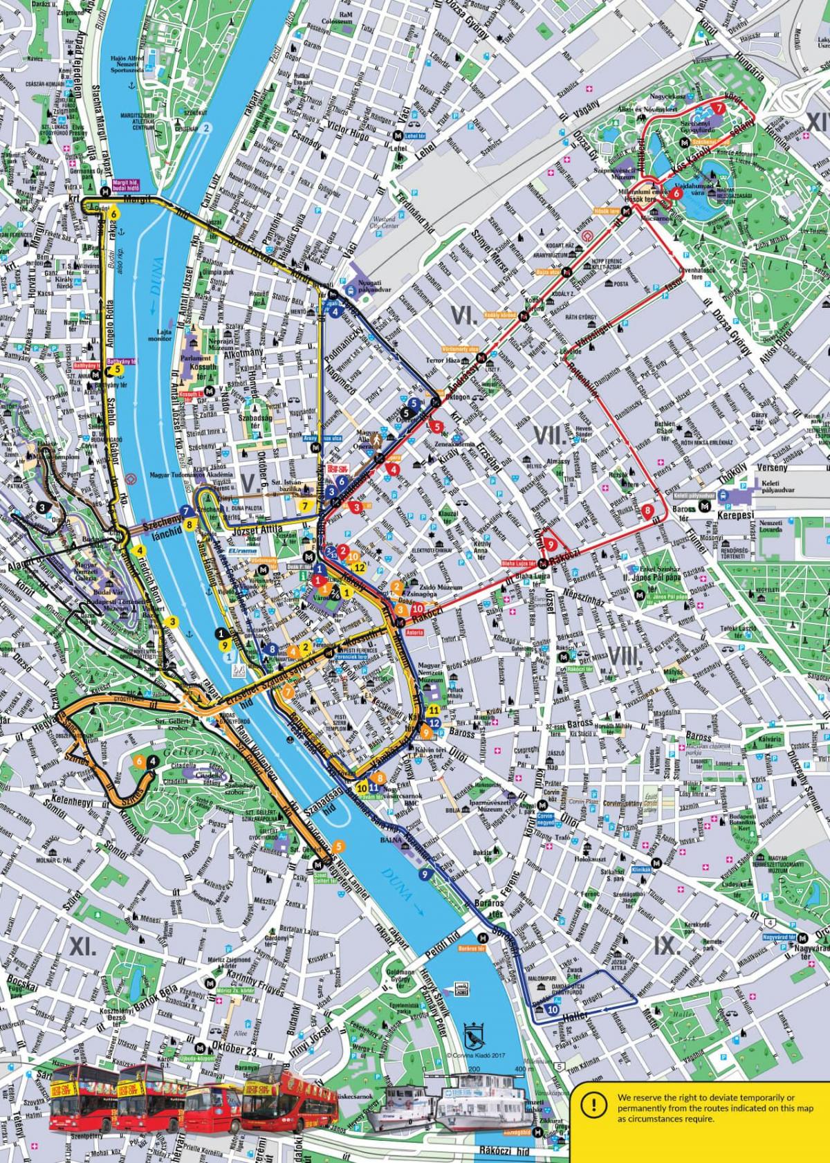 Будапешт автобусний тур, карта