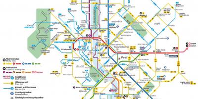 Будапешт автобусні лінії на карті